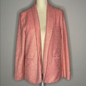 Molly Bracken Ladies Knit Oversized Sweater Blazer Pink Gold Small